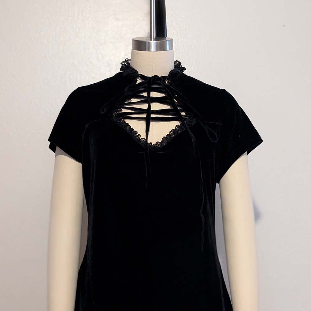 Killstar Black Cap Sleeve Embellished Blouse